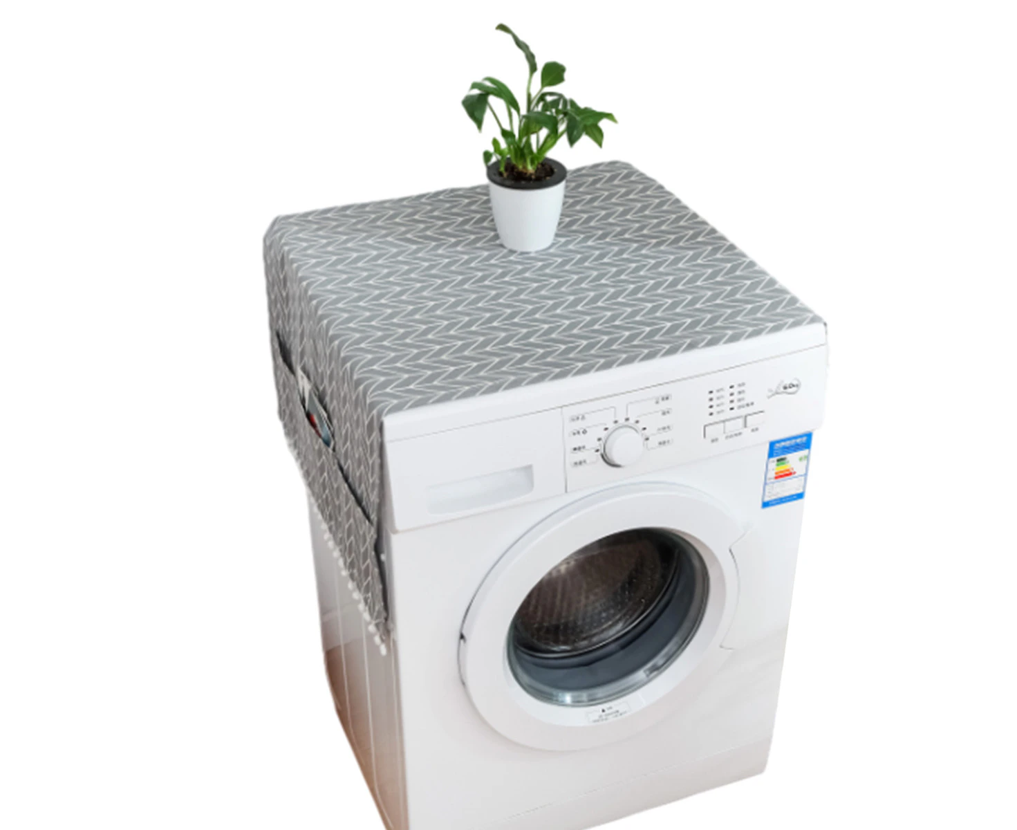 Washer Dryer Cover For The Top Dryer And Washer Top Protector Cover With Pockets Washing Machine Top Cover With Storage,27.6''Wx27.6''L