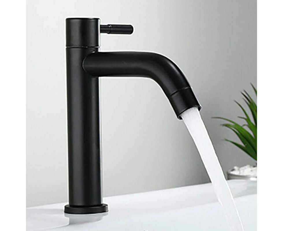 Matte Faucet Black Stainless Steel Basin Gu.B/Good Single Cold Water Tap Faucet For Home Kitchen Bathroom Use, G1/2In Male Thread（Single Cold）