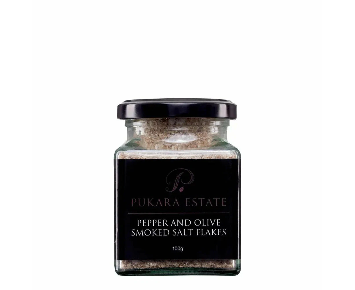 Pukara Estate | Pepper and Olive Smoked Salt Flakes 100gm | GF