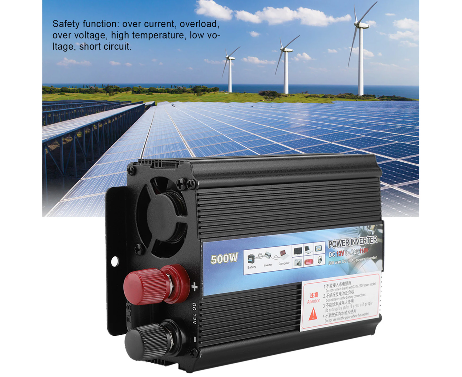 Inverter 12 V Converter 110V 500W Power Inverter With Solar Panel For Household