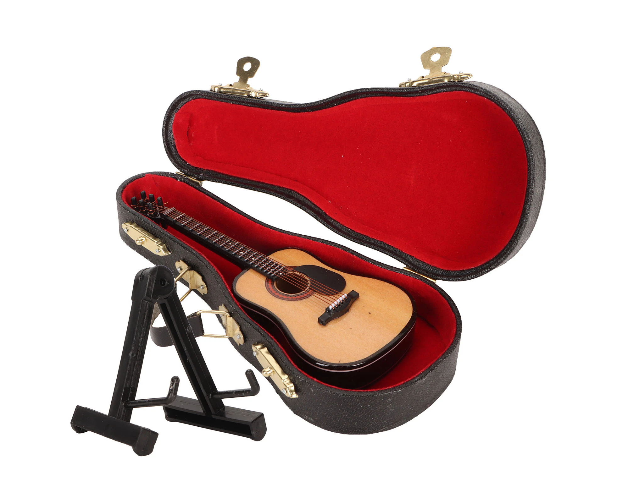 Miniature Wooden Guitar Model High Simulation Electric Guitar Mini Musical Instrument With Stand And Case For Home Decor