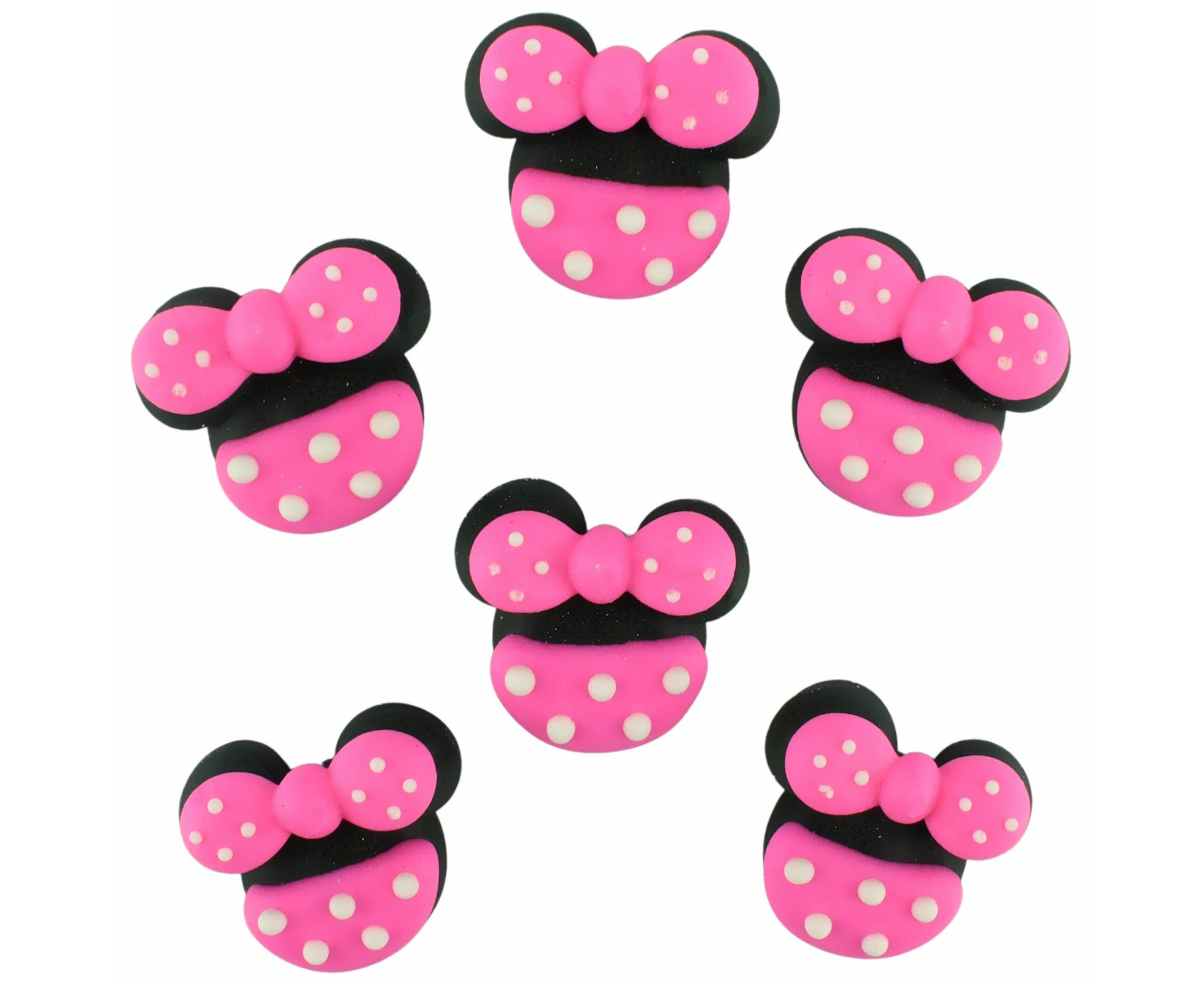 Minnie Mouse Edible Sugar Cupcake Decorations (Pack of 6)