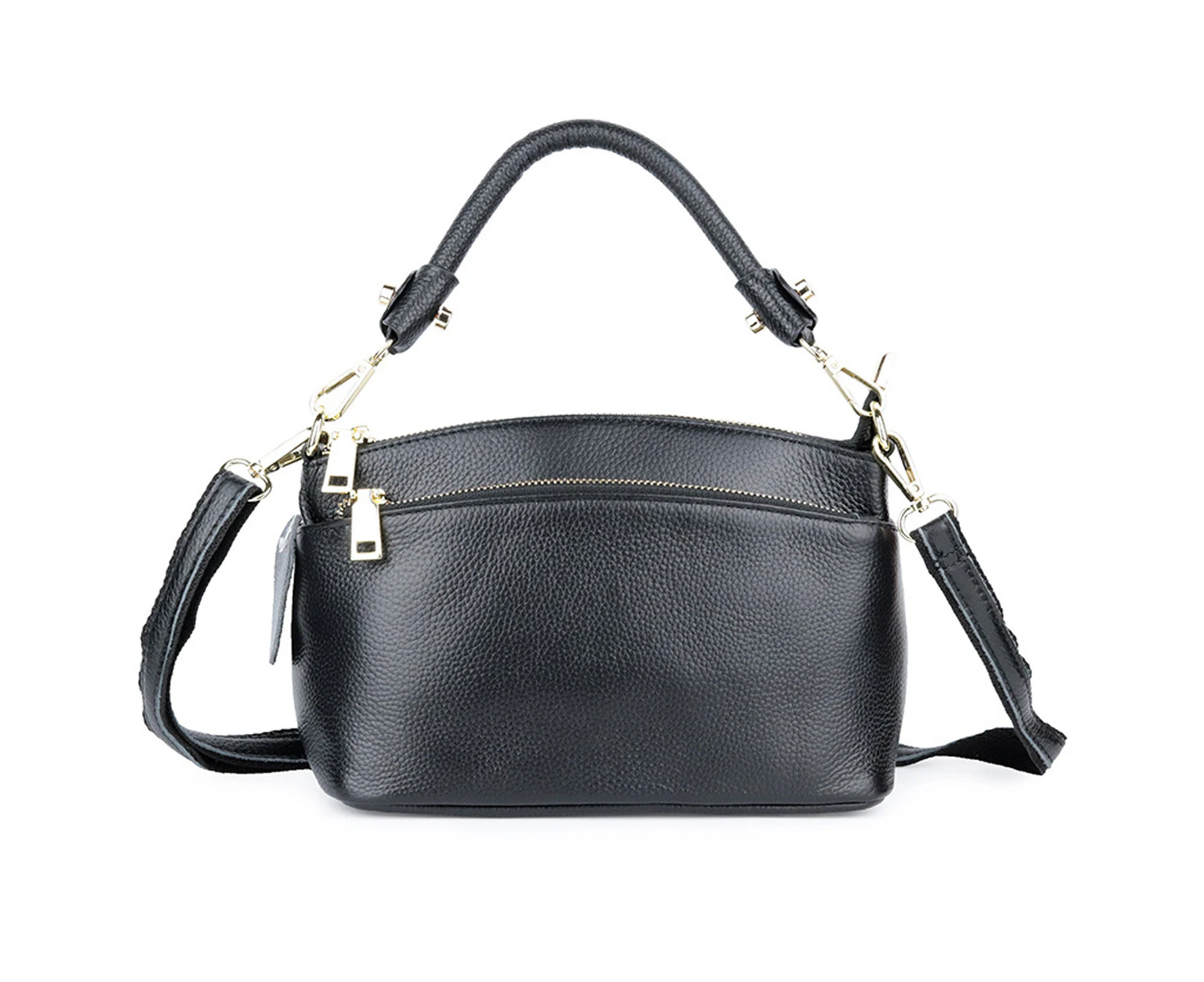 Handbag Small Luxury Genuine Leather Crossbody Purse Top Handle Handbags Shoulder Bags For Women,Black