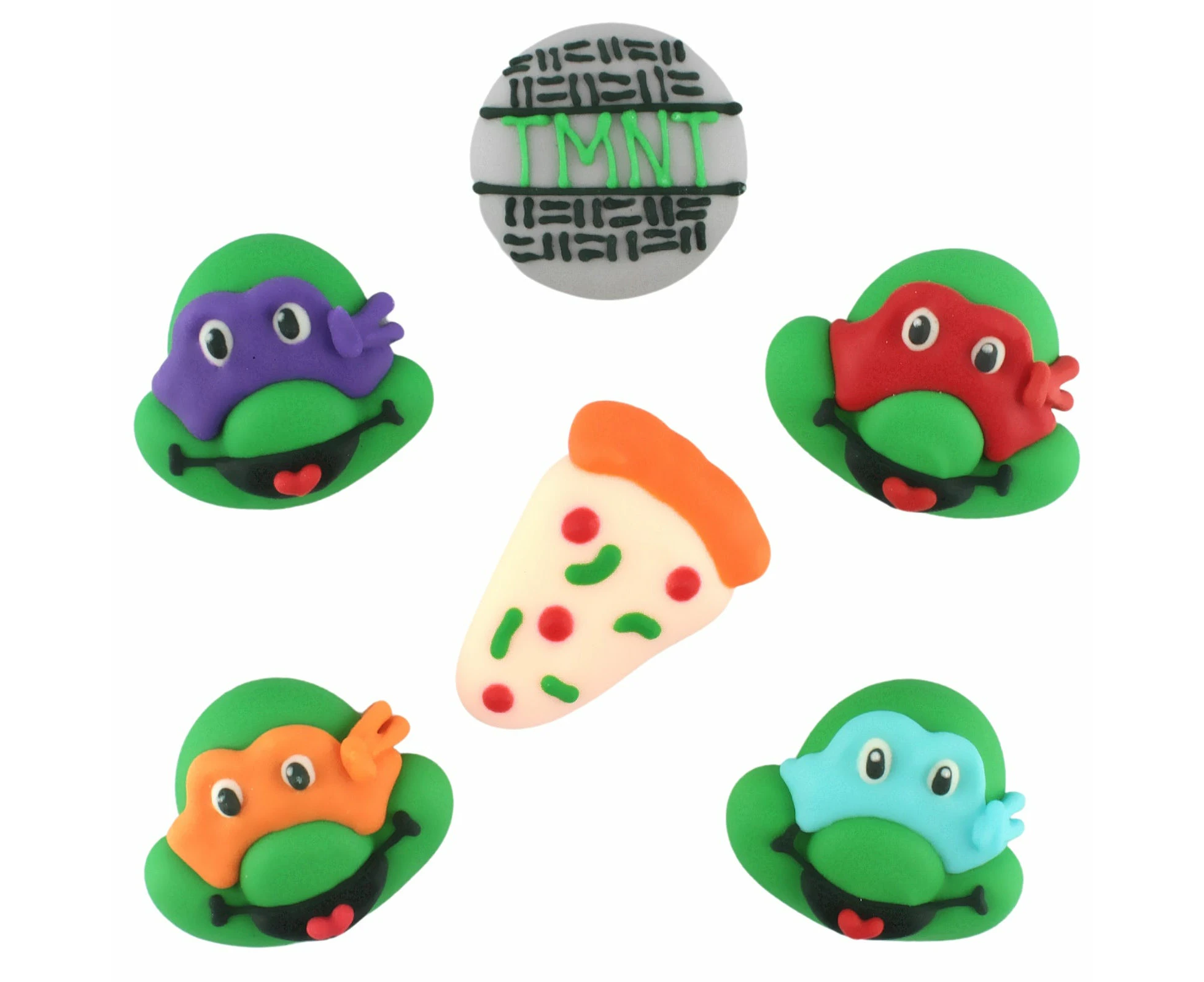 Teenage Mutant Ninja Turtles Edible Sugar Cupcake Decorations (Pack of 6)