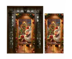 Santa Claus Door Cover Christmas Background Cloth Hanging-Style 1