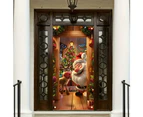 Santa Claus Door Cover Christmas Background Cloth Hanging-Style 1