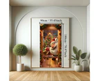 Santa Claus Door Cover Christmas Background Cloth Hanging-Style 1