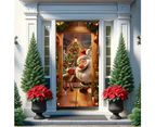 Santa Claus Door Cover Christmas Background Cloth Hanging-Style 1