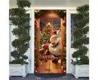 Santa Claus Door Cover Christmas Background Cloth Hanging-Style 1