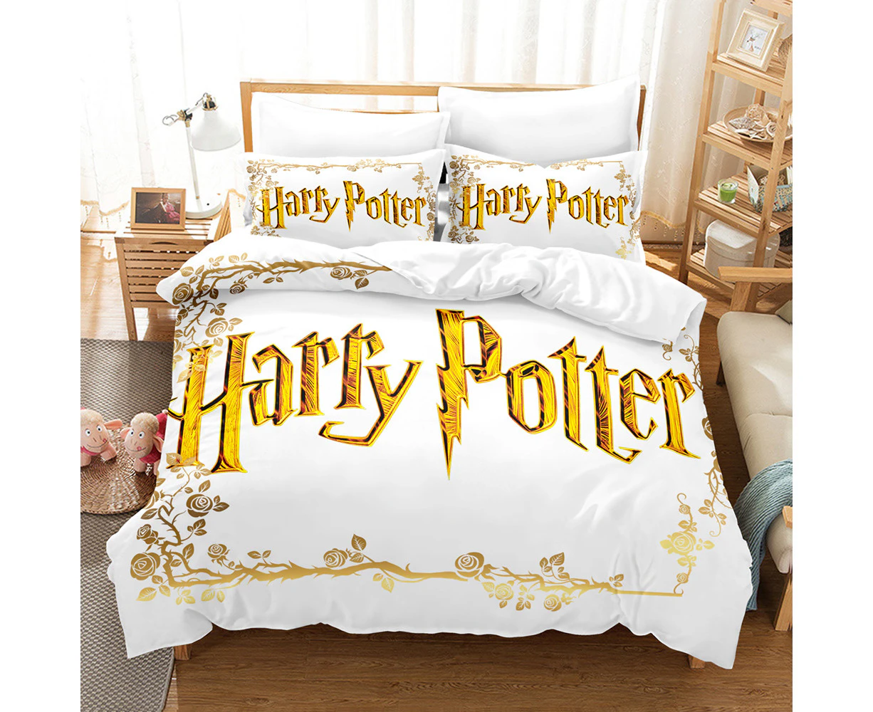 Harry Potter Bedding Three-piece Set, Bed Sheet Duvet Cover Suit, Microfiber, Duvet Cover