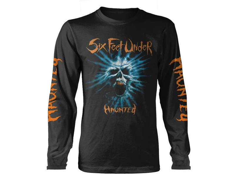 Six Feet Under Unisex Adult Haunted Long-Sleeved T-Shirt (Black) - PH2037