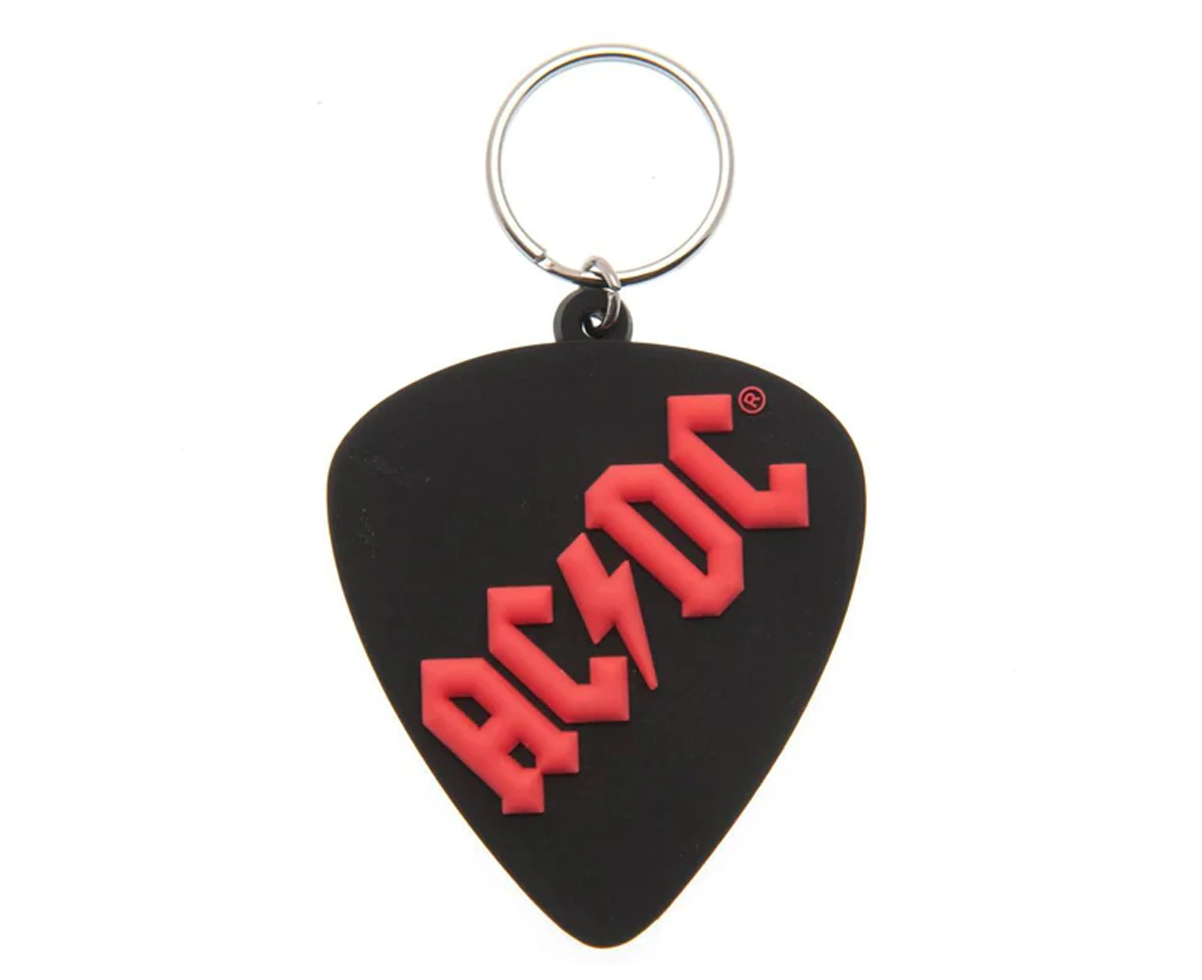 AC/DC Plectrum Rubber Keyring (Black/Red) - PM283