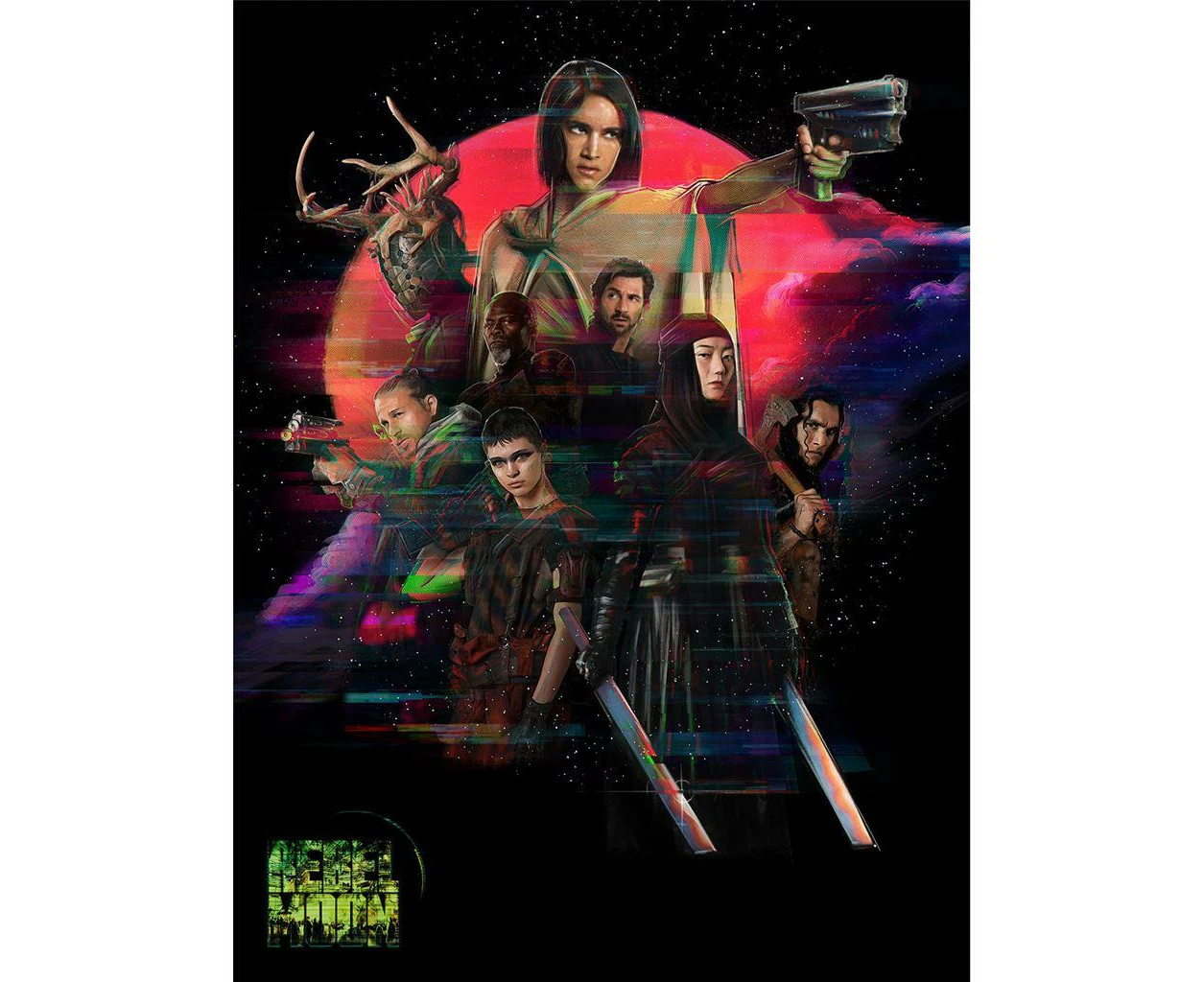 Rebel Moon Stand Together In Battle Canvas Print (Multicoloured) - PM9107