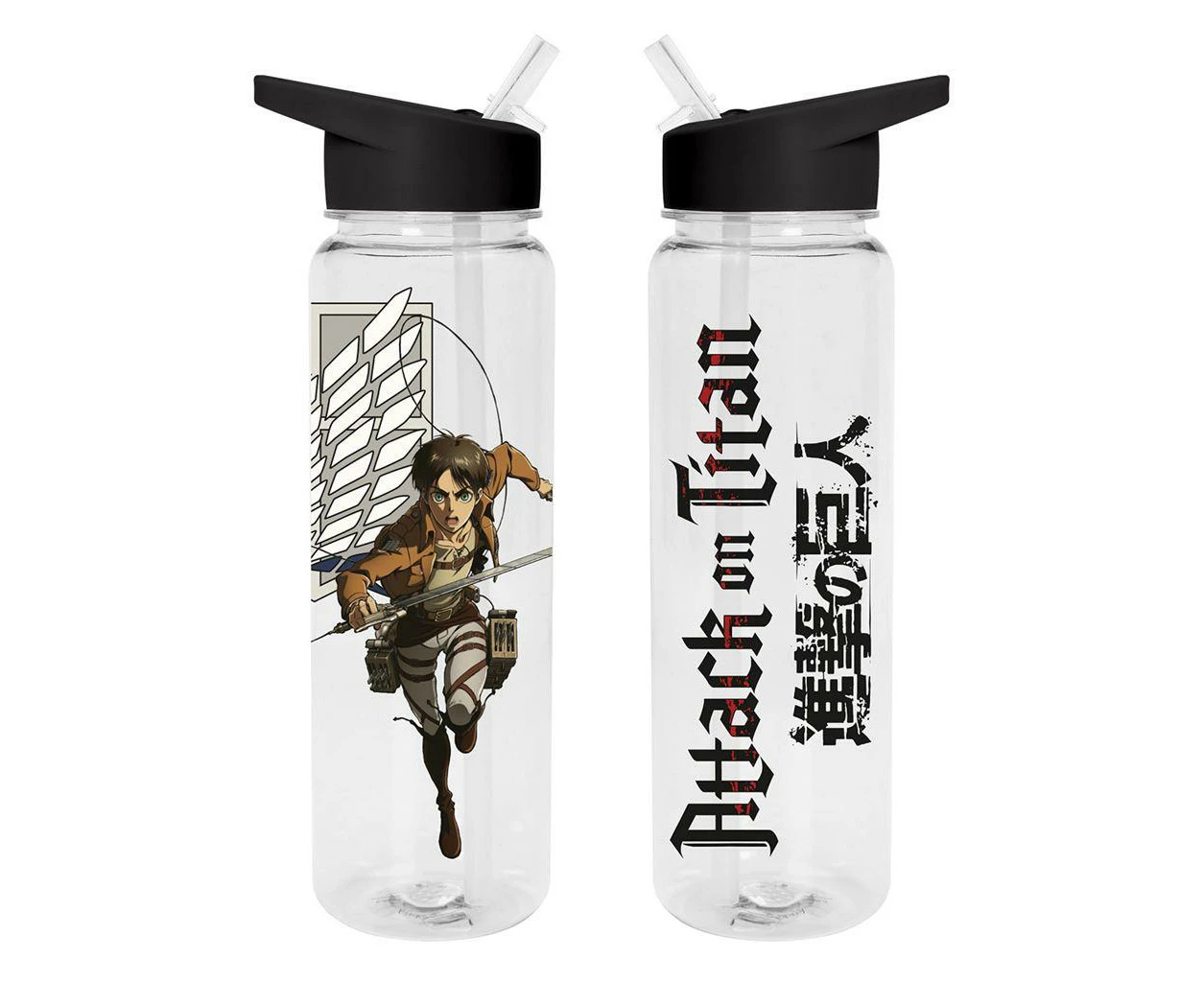 Attack on Titan Eren Yeager Plastic Water Bottle (Black/Brown/White) - PM6430