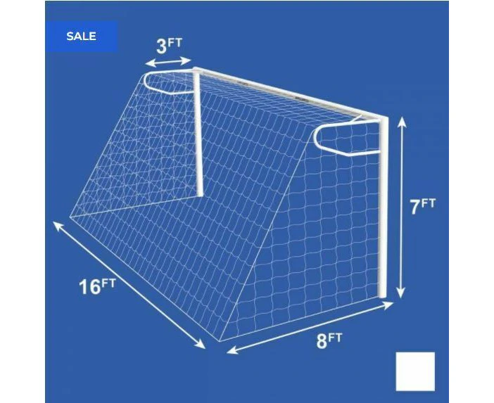 16 X 7 REPLACEMENT FOOTBALL GOAL NETS [Single or Pair:: Single] [Size:: 4.9m x 2.1m x 0.9m x 2.4m] [Style: Standard] [Thickness:: 3mm | White]