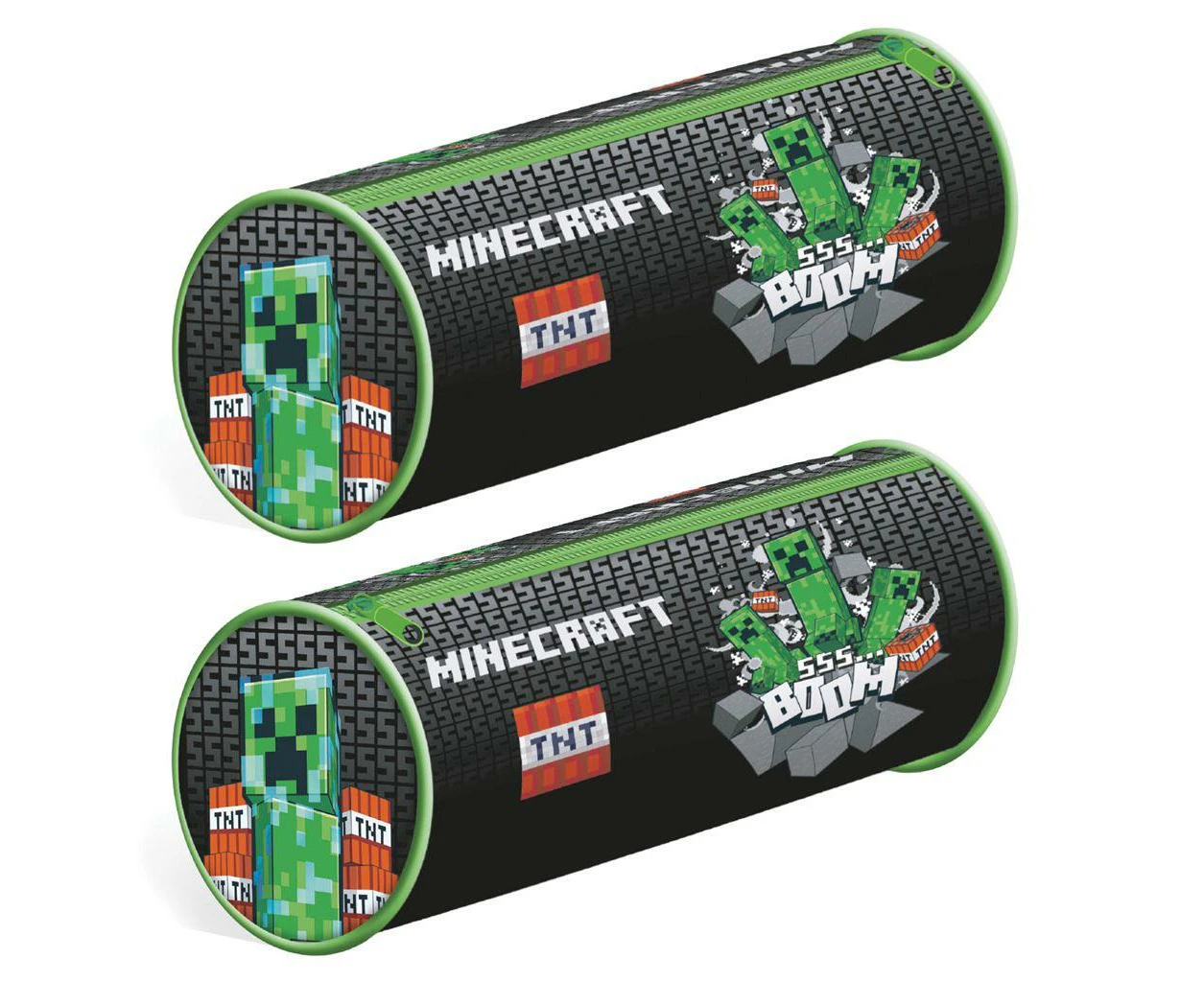 Minecraft Tnt Boom Barrel Pencil Case (Black/Green/Red) - PM10338