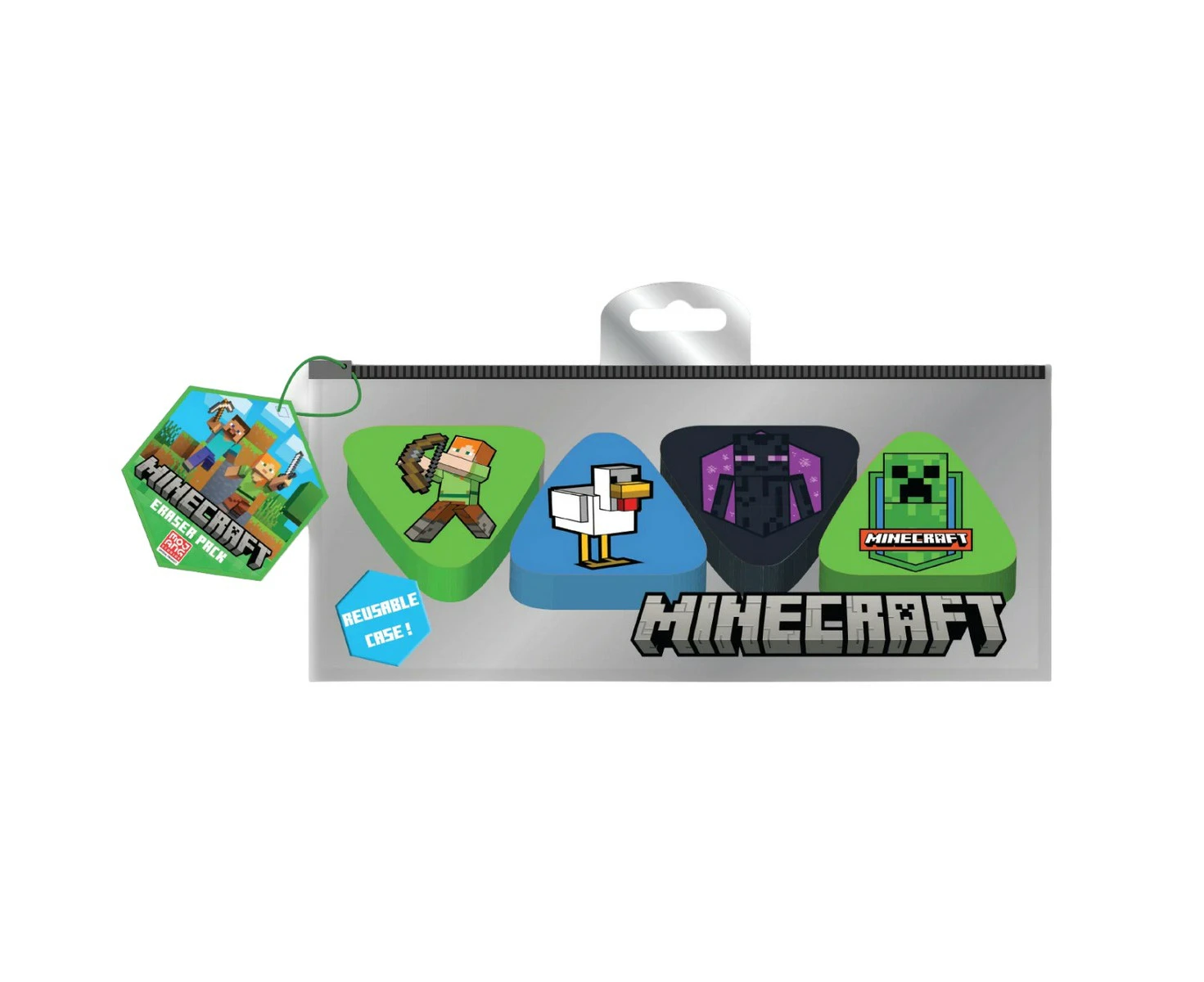 Minecraft Icon Erasers Set (Pack of 4) (Multicoloured) - PM10456