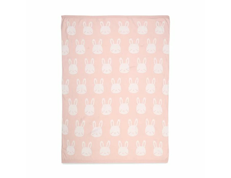 Jacquard Cotton Blanket, Bunny - Anko