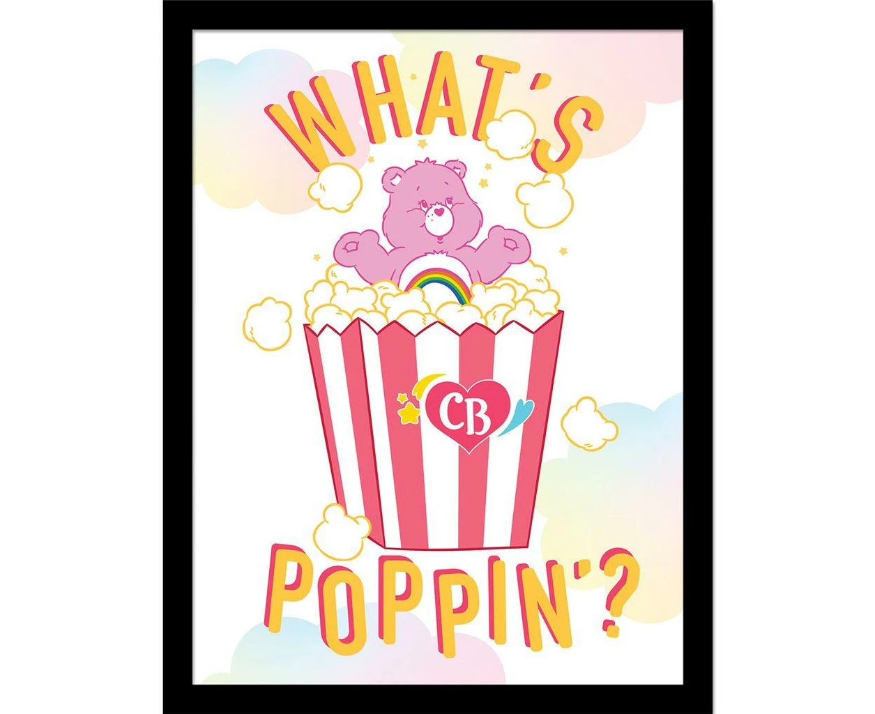 Care Bears What´s Poppin´? Framed Poster (White/Pink/Yellow) - PM10491