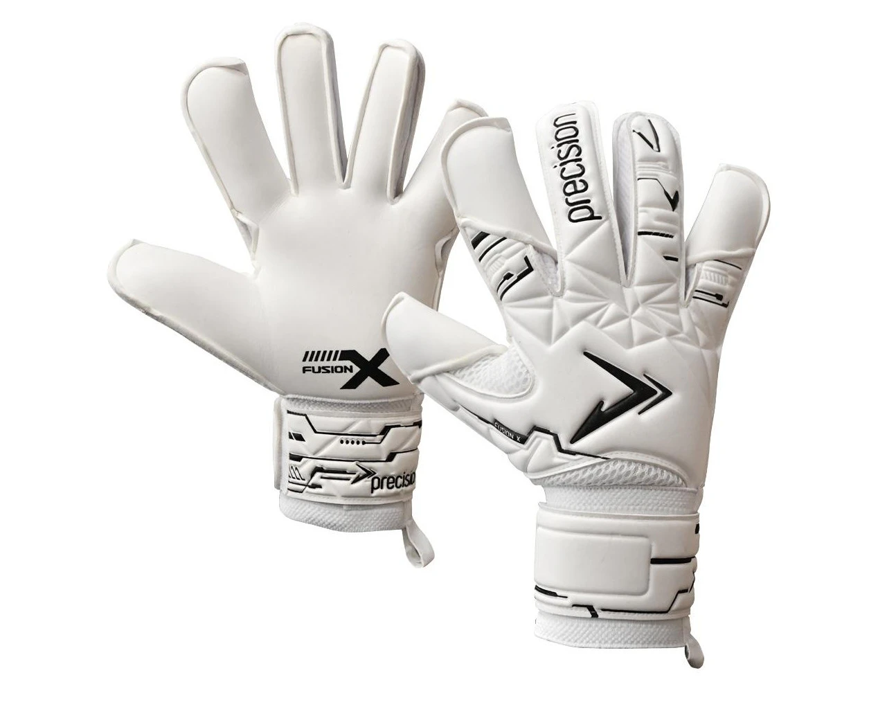 Precision Unisex Adult Fusion X Pro Classic Hybrid Giga Goalkeeper Gloves (White/Black) - RD3442