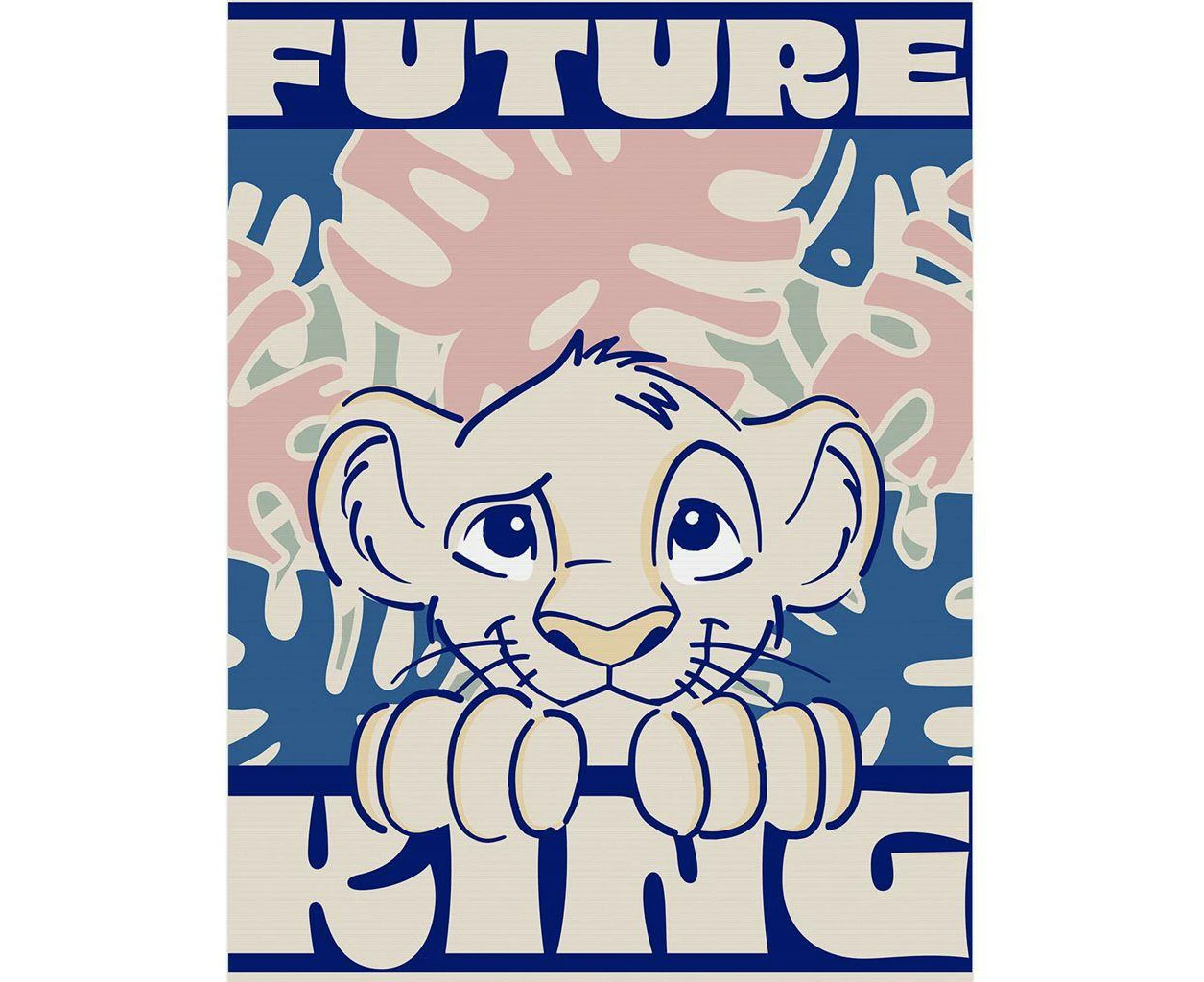 The Lion King Future King Simba Canvas Print (Blue/Beige) - PM10625