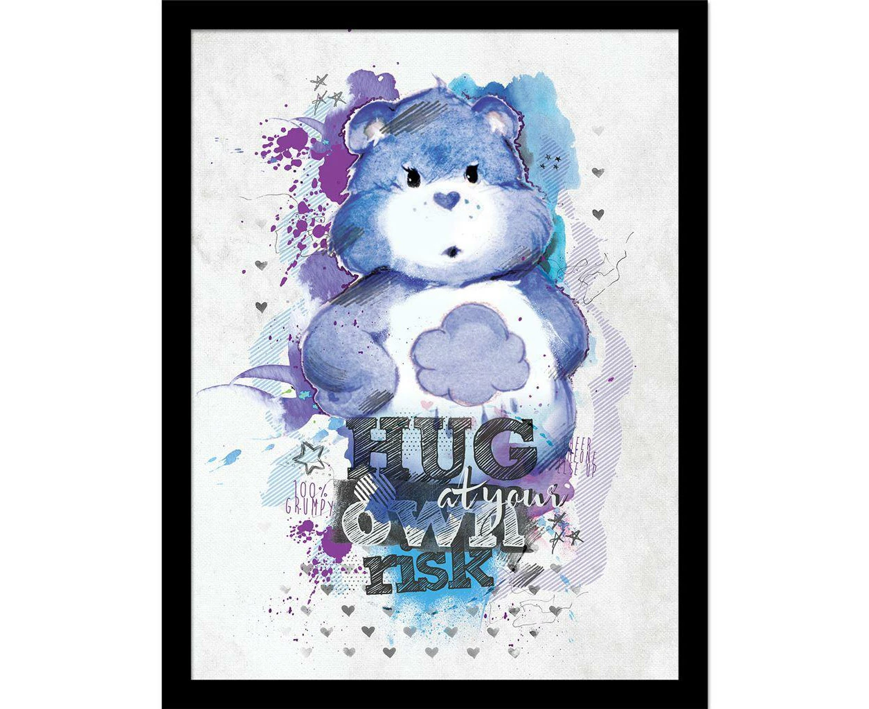 Care Bears Hug At Your Own Risk Framed Poster (Blue) - PM10484