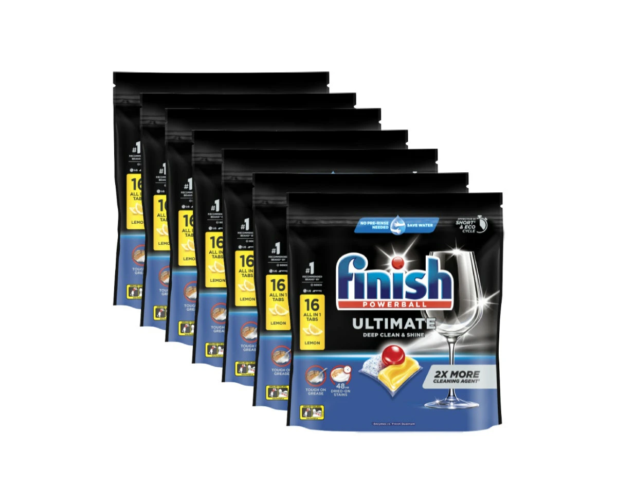 Finish Ultimate Pro Lemon 112 Dishwashing Tablets  - 7 x 16 Pack