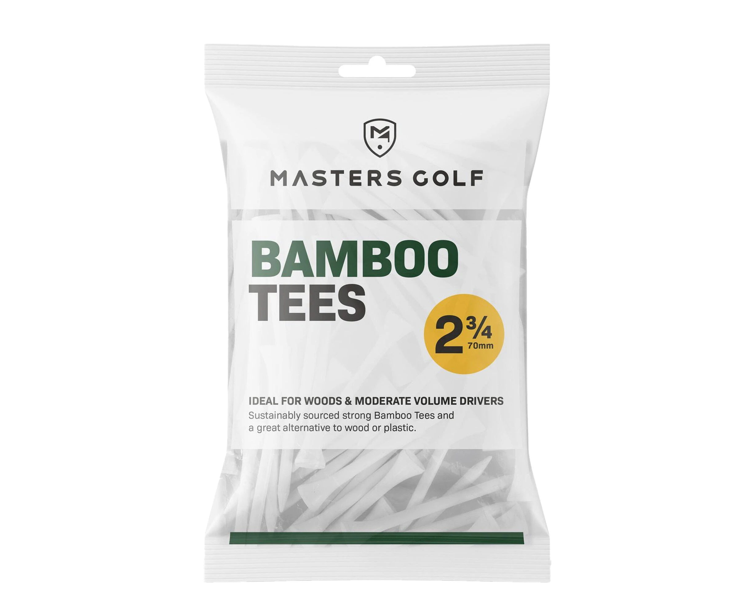 Masters Bamboo Golf Tees (Pack of 20) (White) - RD3423