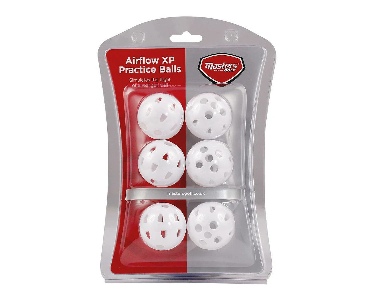 Masters Airflow Practice Golf Balls (Pack of 6) (White) - RD3342