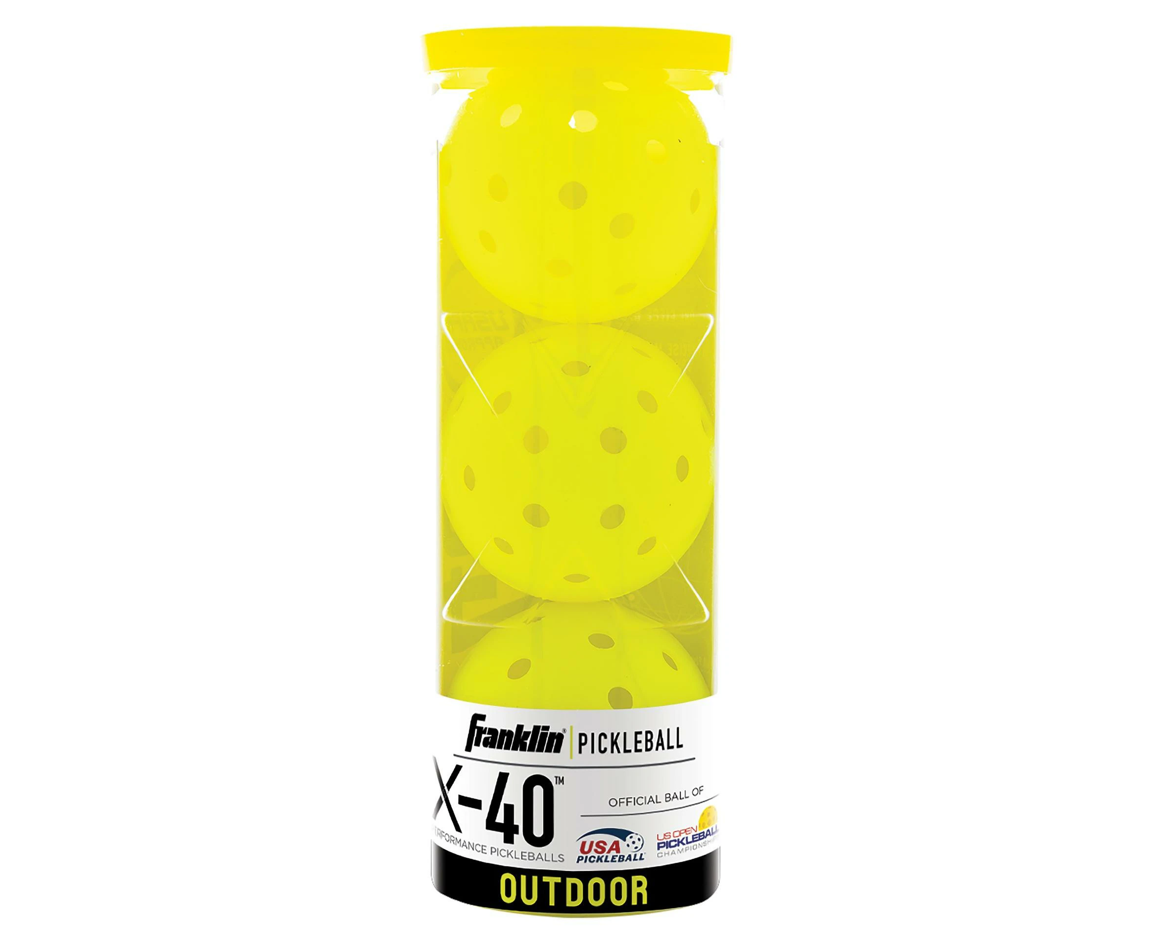 Franklin X-40 Pickleball Balls (Pack of 3) (Optic Yellow) - RD3399