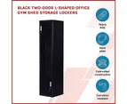 Black Two-Door L-shaped Office Gym Shed Storage Lockers