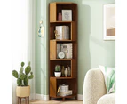 5-Shelf Corner Bookcase Industrial Bookshelf Display Storage Stand