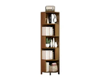 5-Shelf Corner Bookcase Industrial Bookshelf Display Storage Stand