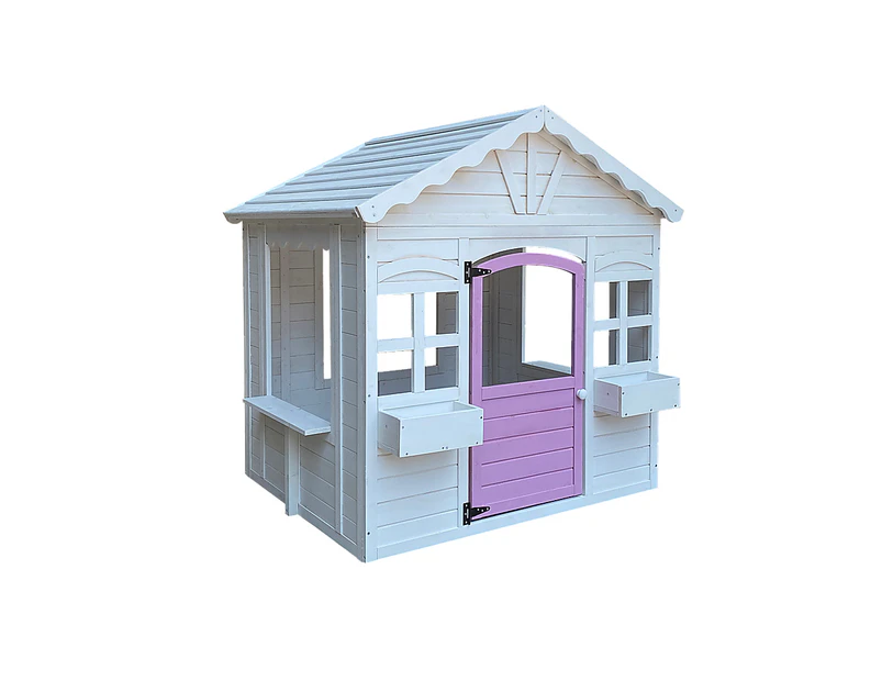 Cubby House Kids Wooden Outdoor Playhouse Cottage Play Children Timber