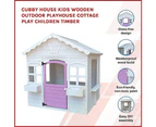 Cubby House Kids Wooden Outdoor Playhouse Cottage Play Children Timber