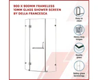 900 x 900mm Frameless 10mm Glass Shower Screen By Della Francesca