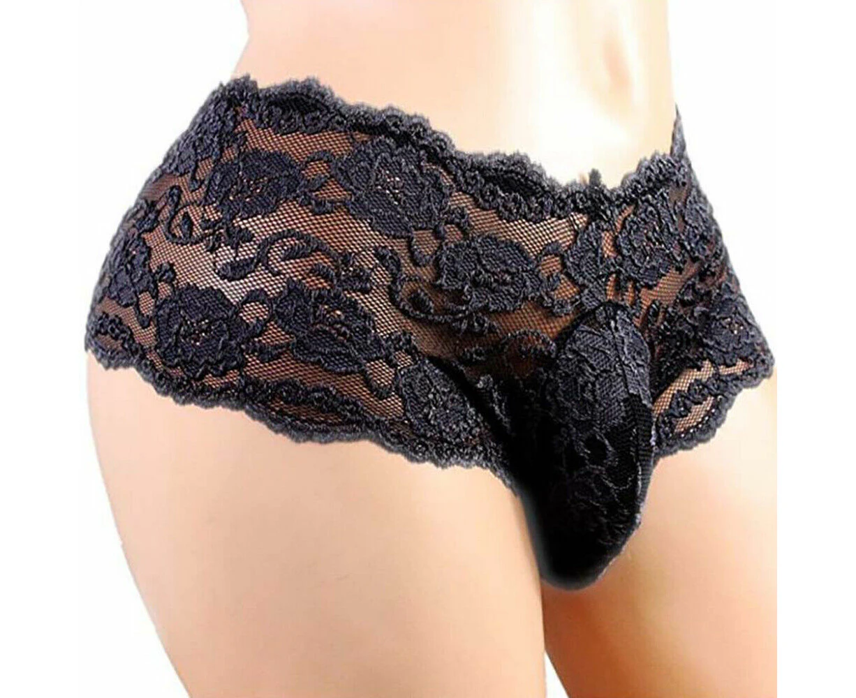 Men Lace Underwear Sexy Sissy Lingerie Pouch Briefs Pants Shorts Underpants Panties Nightwear