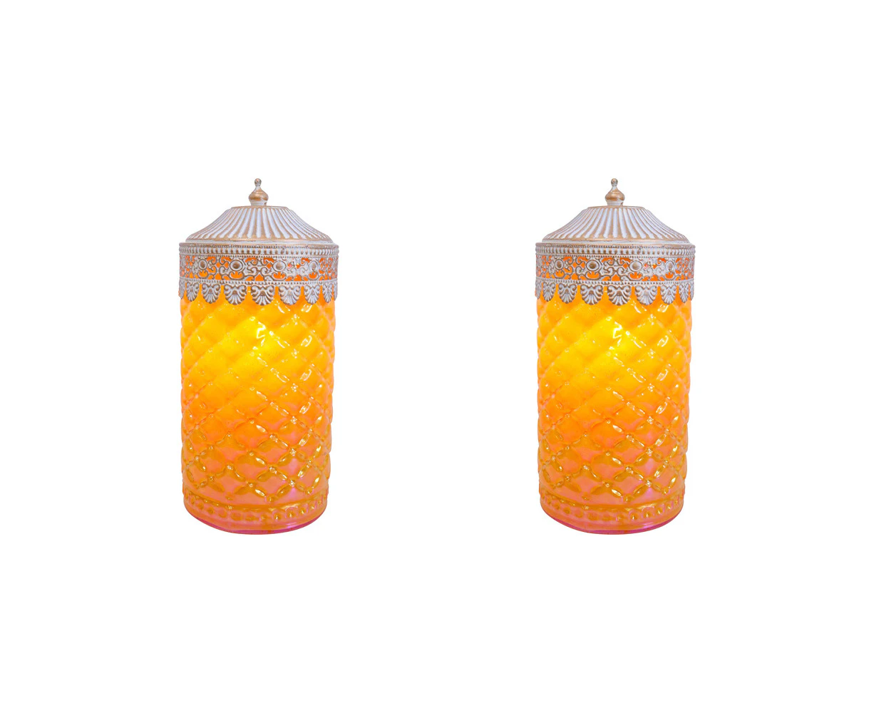 2x LVD Lantern LED X-Large Vetti Decorative Lighting Tabletop 20cm Home Decor