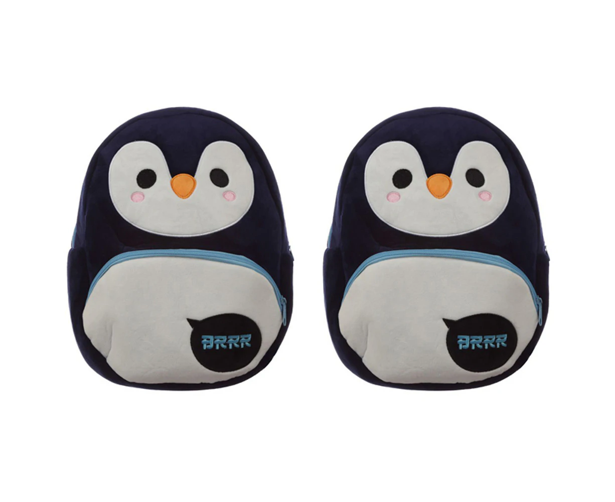 2x Adoramals 30cm Penguin Backpack Kids/Children Travel School Animal Plush Bag