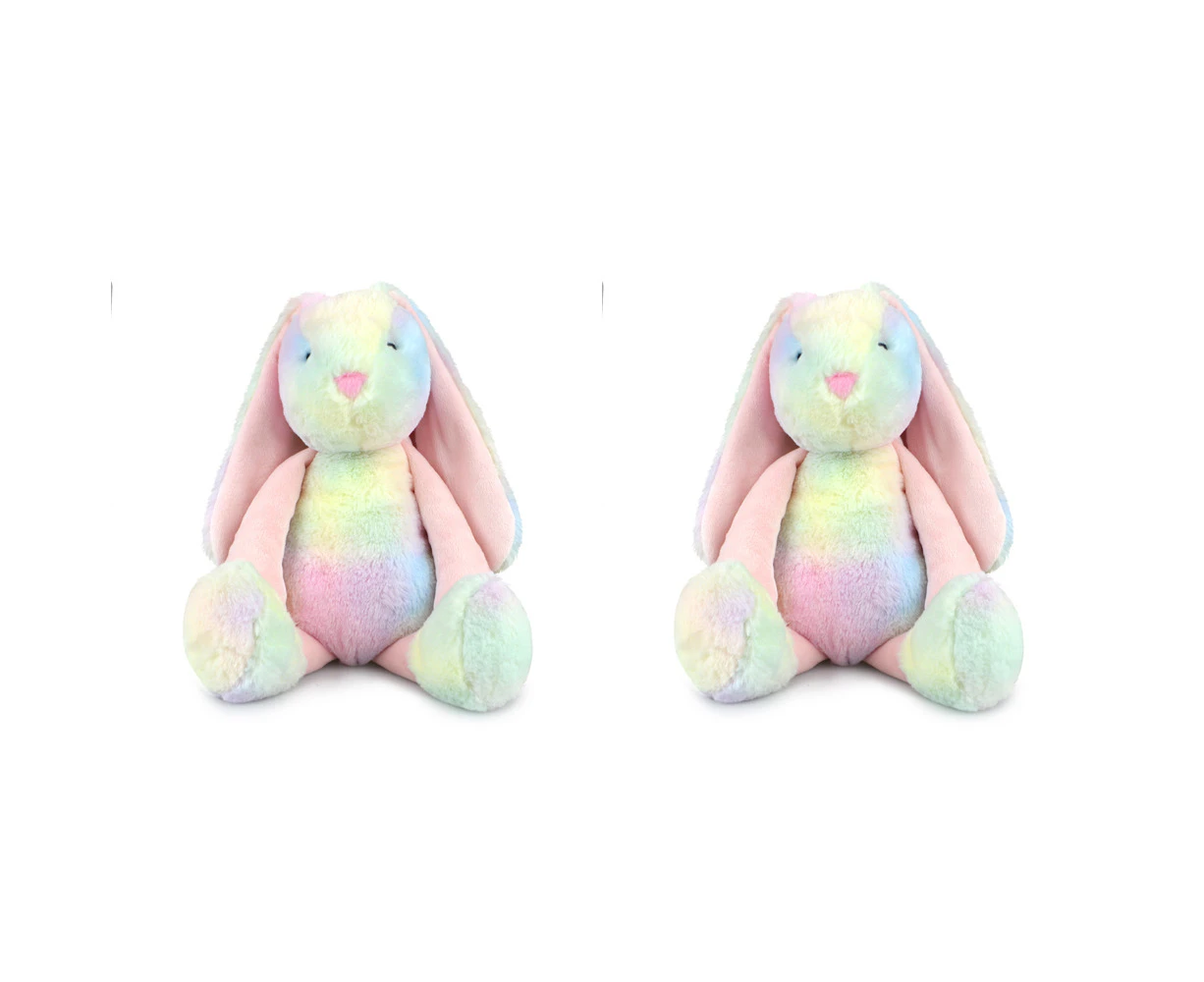 2x Frankie & Friends Frankie Bunny Soft Plush Toy Kids/Children 39cm Rainbow 3y+