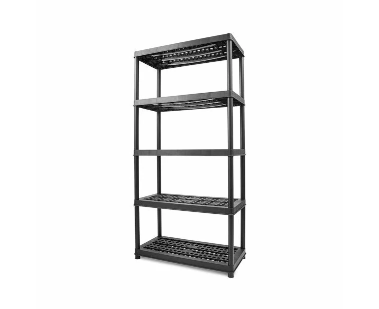 Heavy Duty 5 Tier Shelves, Black - Anko