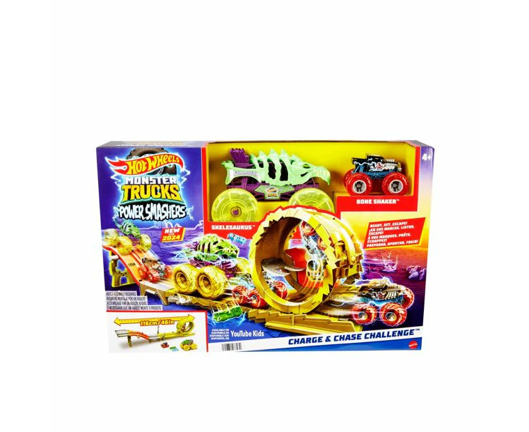 Hot Wheels Monster Trucks Power Smashers Charge & Chase Challenge Track Set