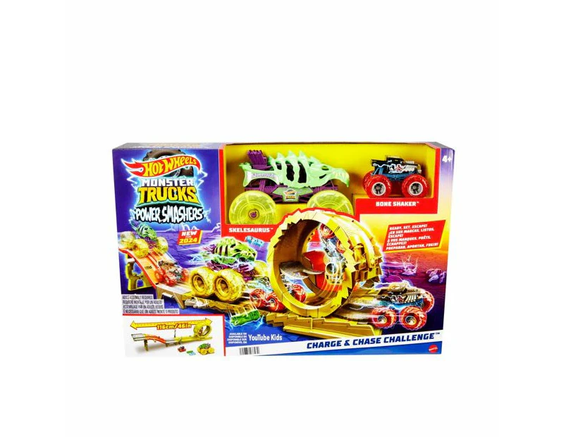 Hot Wheels Monster Trucks Power Smashers Charge & Chase Challenge Track Set