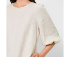 Target European Linen Puff Sleeve Mini Dress