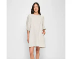 Target European Linen Puff Sleeve Mini Dress