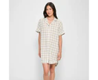 Target European Linen Puff Sleeve Mini Dress