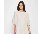 Target European Linen Puff Sleeve Mini Dress