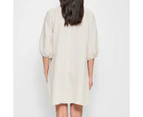 Target European Linen Puff Sleeve Mini Dress