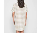 Target European Linen Puff Sleeve Mini Dress