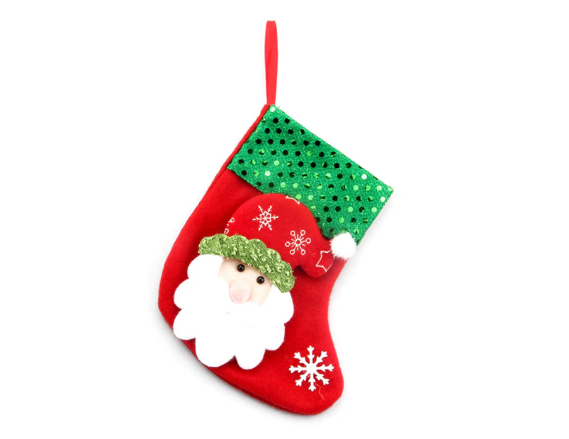 Christmas Tree Ornament Party Xmas Hanging Stocking Holiday Festival Supplies - Sequined socks (old man)